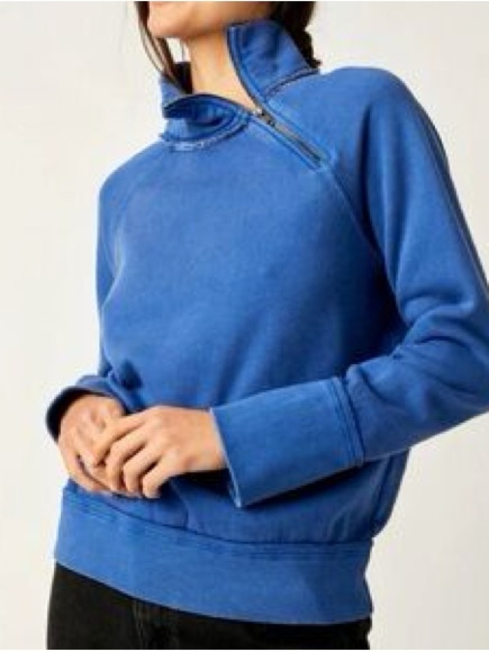 We The Free Just A Game Blue Quarter Zip Size Medium